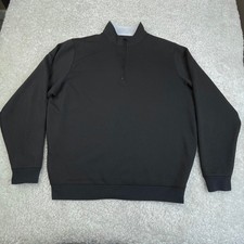 Footjoy Sweater Mens Medium Black 1/4 Zip Pullover Shirt Cotton Jacket Shirt