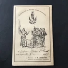 Pious Image Notre Dame Des Armées Indulgences dated 1896 Joan of Arc Holy Card