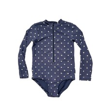 PRIMARY Blue Dot Long Sleeve Zip Bathing Suit Size 4-5 Girls Sun Safe Polka