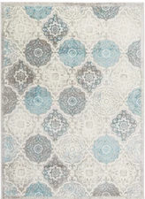 Home Dynamix Boho Celeste Transitional Damask Area Rug, Grey/Blue, 7'9"x10'2