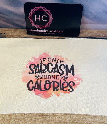 Canvas-Tasche mit Reißverschluss, lustige Logo-Tasche | Reise, Make-up, Tech-Bits, Snacks, Kabel