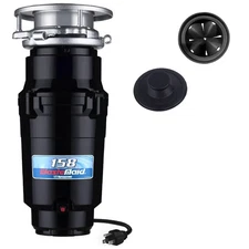 Waste Maid 10-US-WM-158-3B Garbage Disposal, Stainless Steel, 1/2, Black