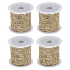 4 Rolls Nylon String Cord 45 Yards 0.4mm Nylon Cord Beading Satin String, Khaki