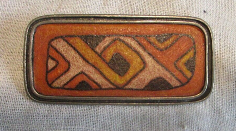 Handmade Pin Rectangular Retro