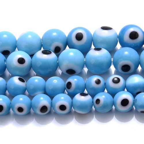 Cuentas sueltas redondas de vidrio multicolor para mal de ojo de 4/6/8 mm para hacer joyas hágalo usted mismo - Imagen 38 de 41
