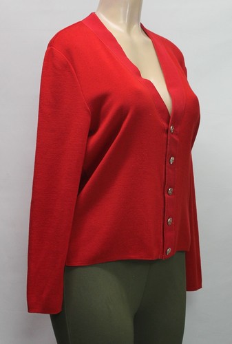 The Scotch House Cardigan Sweater Long Sleeve 100% Cashmere Red 38'' 97cm - Picture 4 of 7
