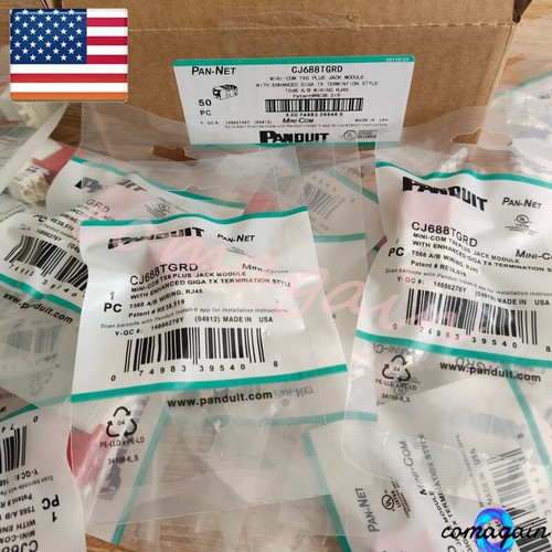 BOX OF 100 red CJ688TGRD For Panduit Giga TX Cat6 jack US Stock Fast shipping! - Afbeelding 9 van 10