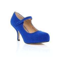 WOMENS LADIES STRAP MID HEEL CASUAL SMART WORK PUMP COURT SHOES SIZE 3-8