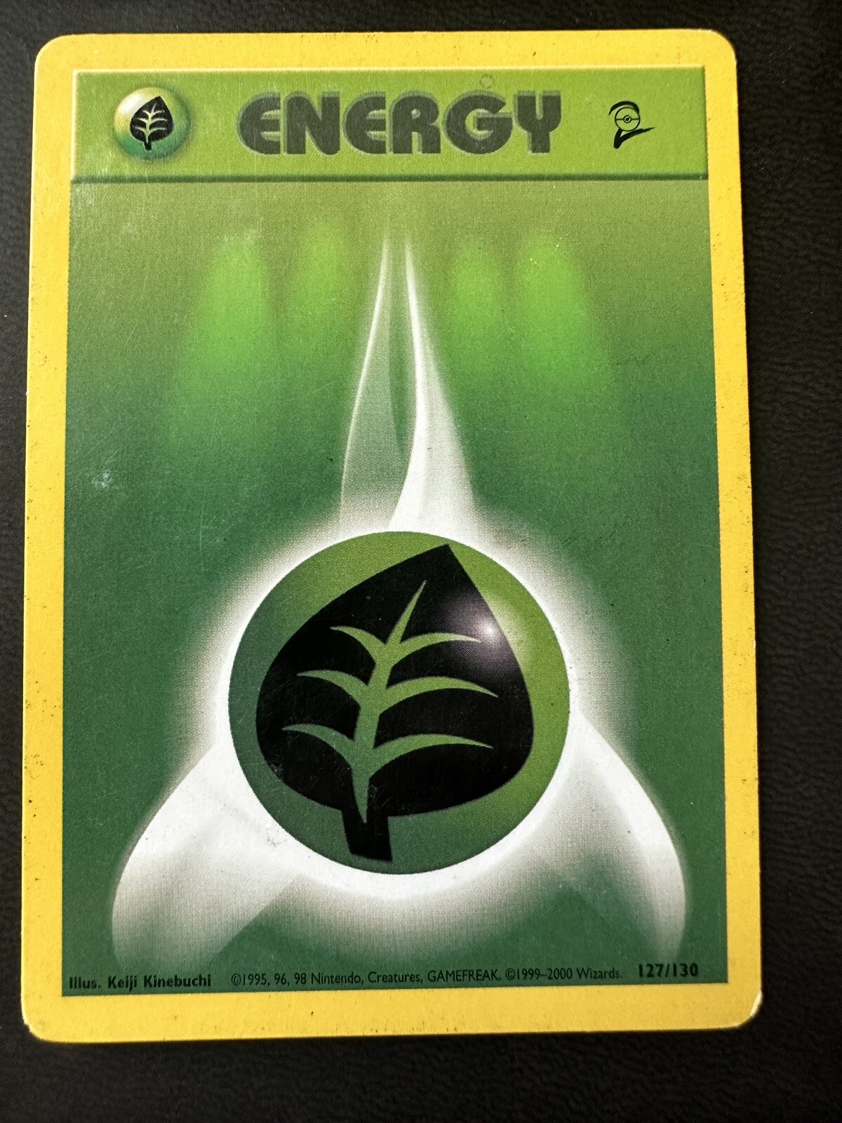 Vintage Wizards Pokémon TCG Card Grass Energy 127/130 Base Set 2 Pokemon