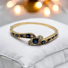 14K Solid Gold 2tcw Diamond & Sapphire Custom Bracelet 7" SALE SAVE 3500 #1616