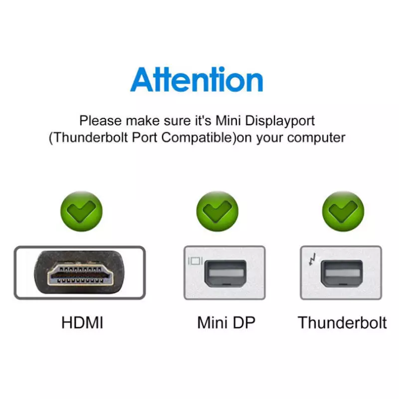 Convertidor adaptador Mini Dp a HDMI compatible con Macbook Air