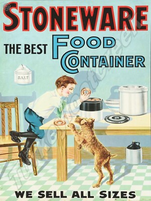 Stoneware Food Container 9'' x 12'' Metal Sign