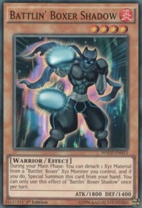 Battlin' Boxer Shadow - WSUP-EN013 - Super Rare - 1st Edition x3 - Near Mint