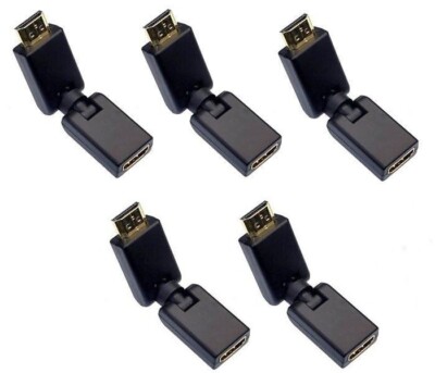 5x HDMI HD Swivel Right Angle Adjustable Male Female Extension Connector Adapter