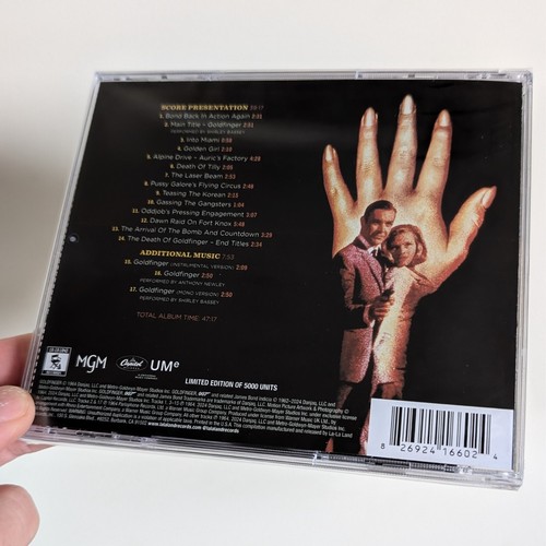 GOLDFINGER (1964) 60th Anniversary Soundtrack CD! John Barry. Ltd. 5,000 SEALED! - Picture 2 of 5