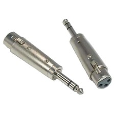 2 Pack 3pin XLR female jack to 1/4 TRS stereo balanced plug cable snake adapter