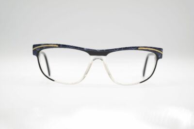 Vintage Leonard de Neffe Mod. 376 58 16 140 Blue Transparent Oval Glasses NOS