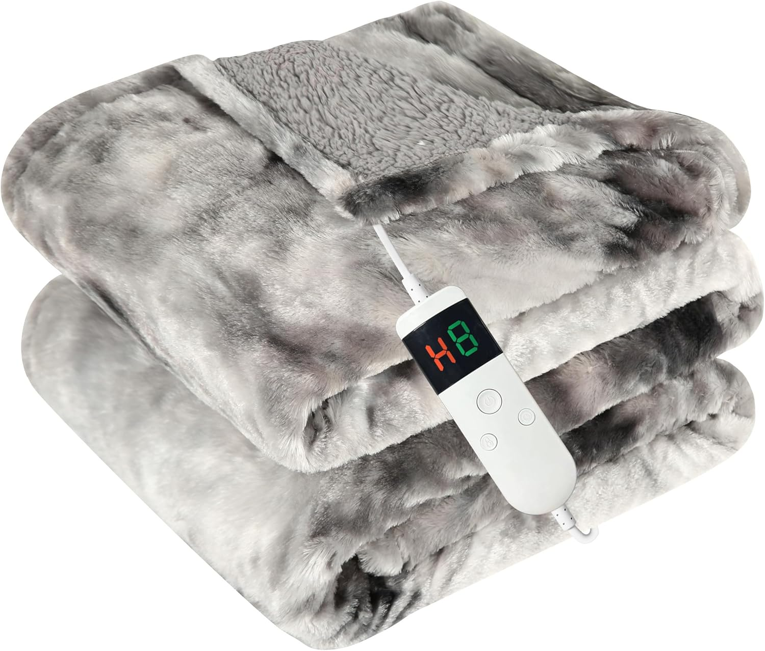 Cozy Sherpa Electric Heated Throw Blanket with Adjustable Heat