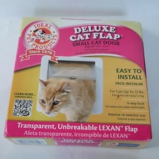 Ideal Pet Products 4 Way Lock Deluxe Small Cat Flap Transparent Door