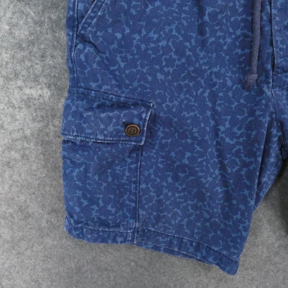 Pantalones Cortos Abercrombie & Fitch Hombre Medio Carga Azul Floral Cordón Cintura Foto 3 de 4