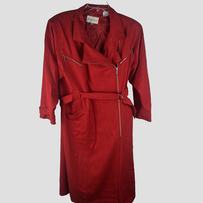 Together Brand Women s Duster Long Jacket Large 12/14 Vintage Zip Up Shoulder Pa