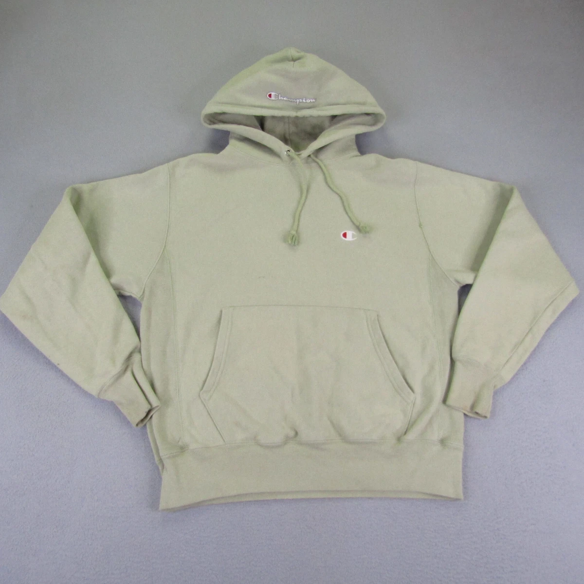 Champion Hoodie Mens Medium Green Reverse Weave Pullover Sweater Sweatshirt