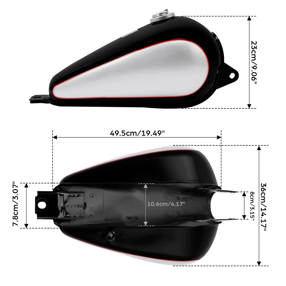 3.4 Gallons Fuel Gas Tank Fit For Honda CMX250 CMX 250 Rebel 1985-2016 2015 - Изображение 2 из 4