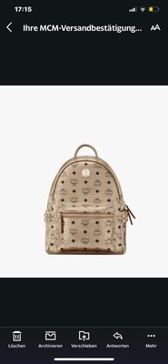 MCM Rucksack Gold Visetos 32 cm/12,5 