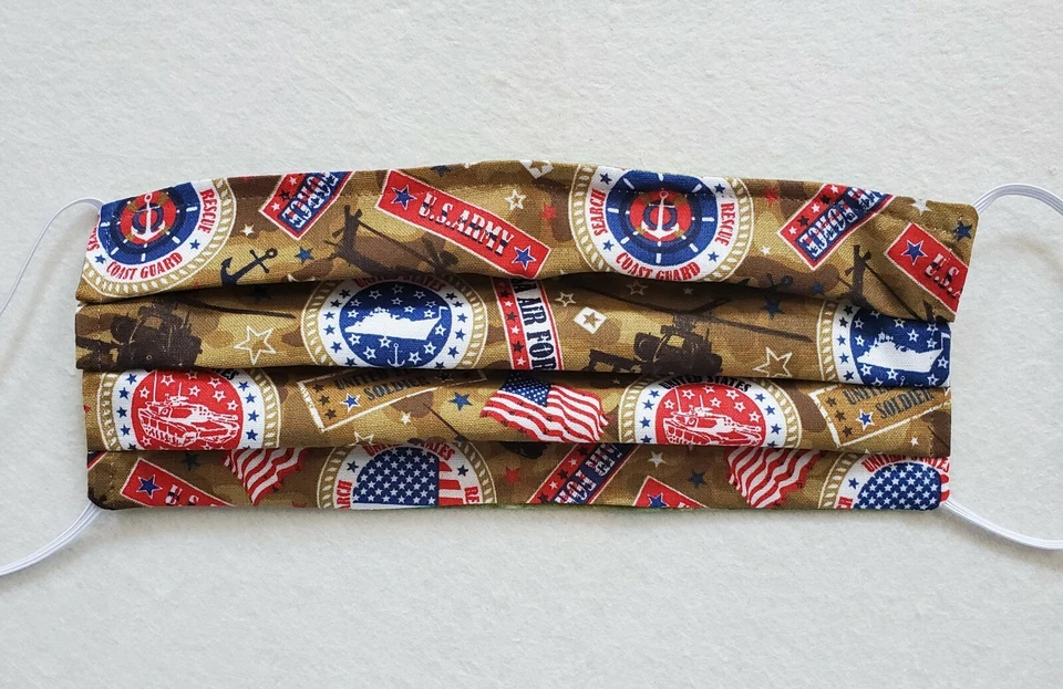 Mascarilla Militar ADULTO, Alambre Nariz, Bolsillo Filtro, Reversible 2 en 1, 1/8 in el Foto 4 de 4