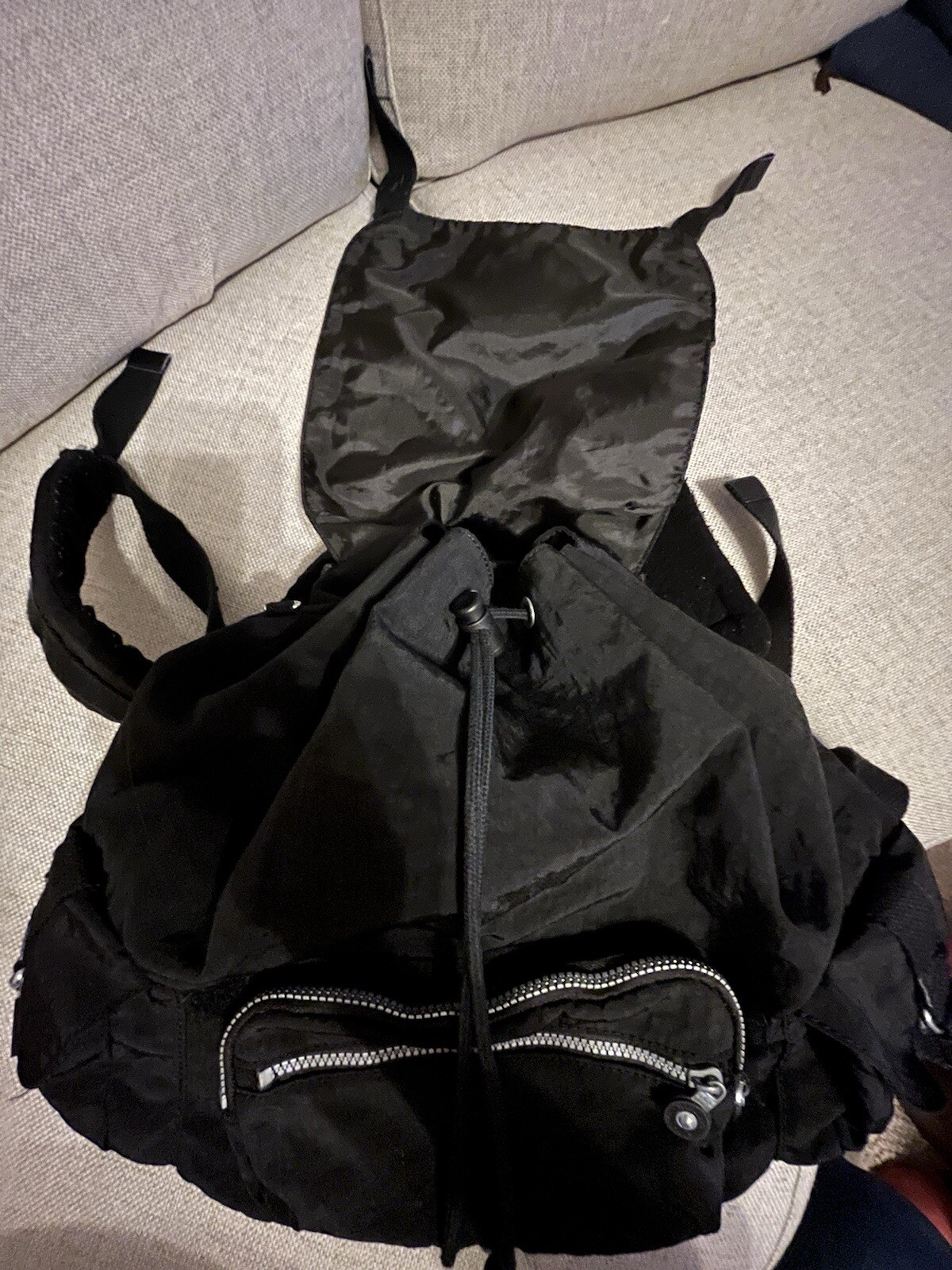Kipling Black Drawstring Backpack Large - image 7