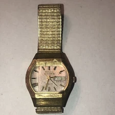Vtg Bulova Accutron Dual Day Quartz Wristwatch Watch For Repair