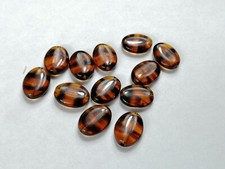 PERLANDO: 12 BÖHMISCHE GLASPERLEN LINSEN BRAUN AUS NEU GABLONZ 16 MM (114/9)