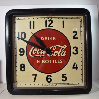 1930's Vintage Coca-Cola Advertising Selectoclocks Wall Clock Coke