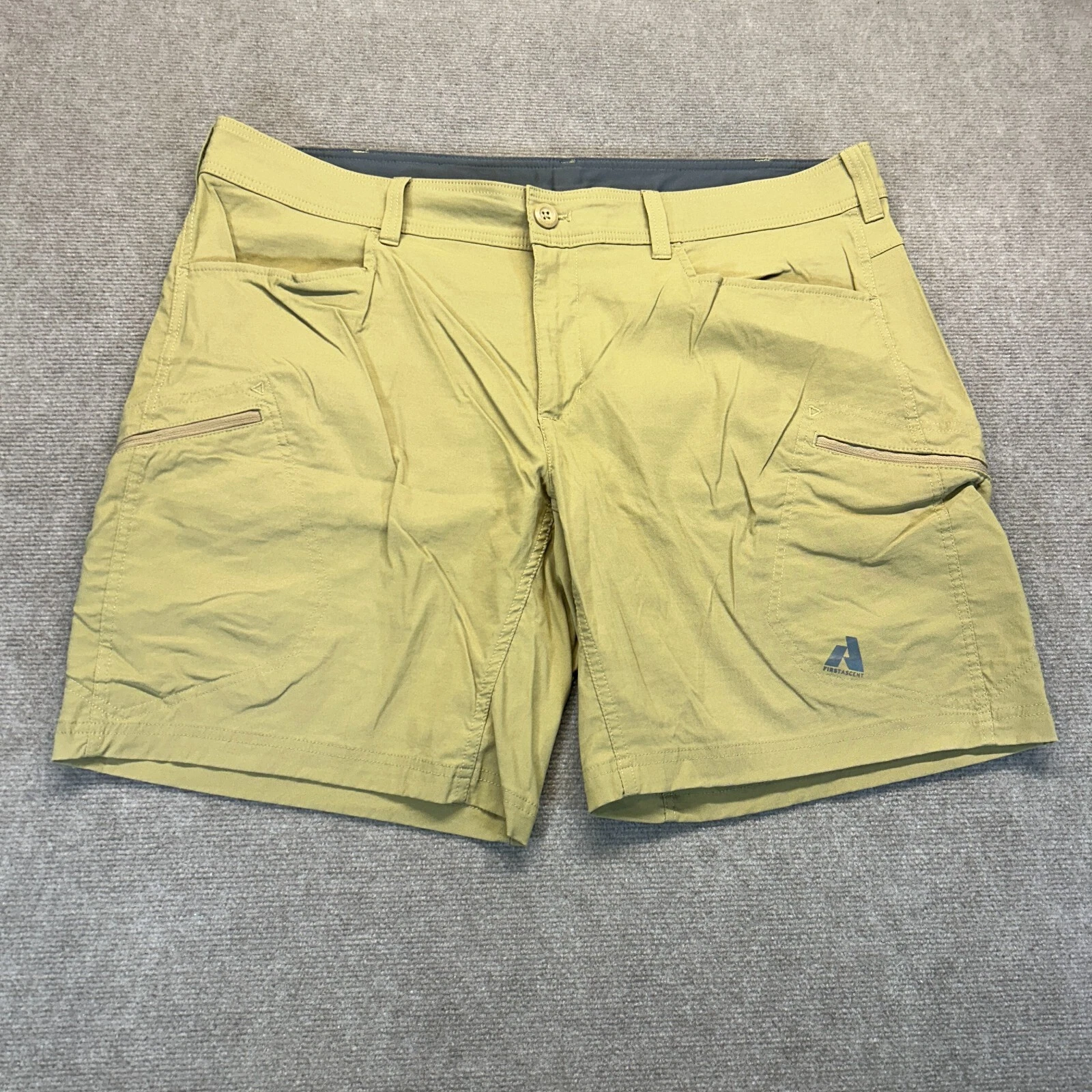 Eddie Bauer First Ascent Guide Pro Shorts Men's 42 Khaki Stretch Nylon Hike 9"
