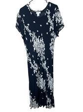 Paradise Plus Y2K 90s Black Floral Print Midi Dress Size 3X