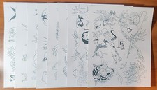 1981 Robert Benedetti Vintage Biker Style National Tattoo Flash 9 Sheet Set