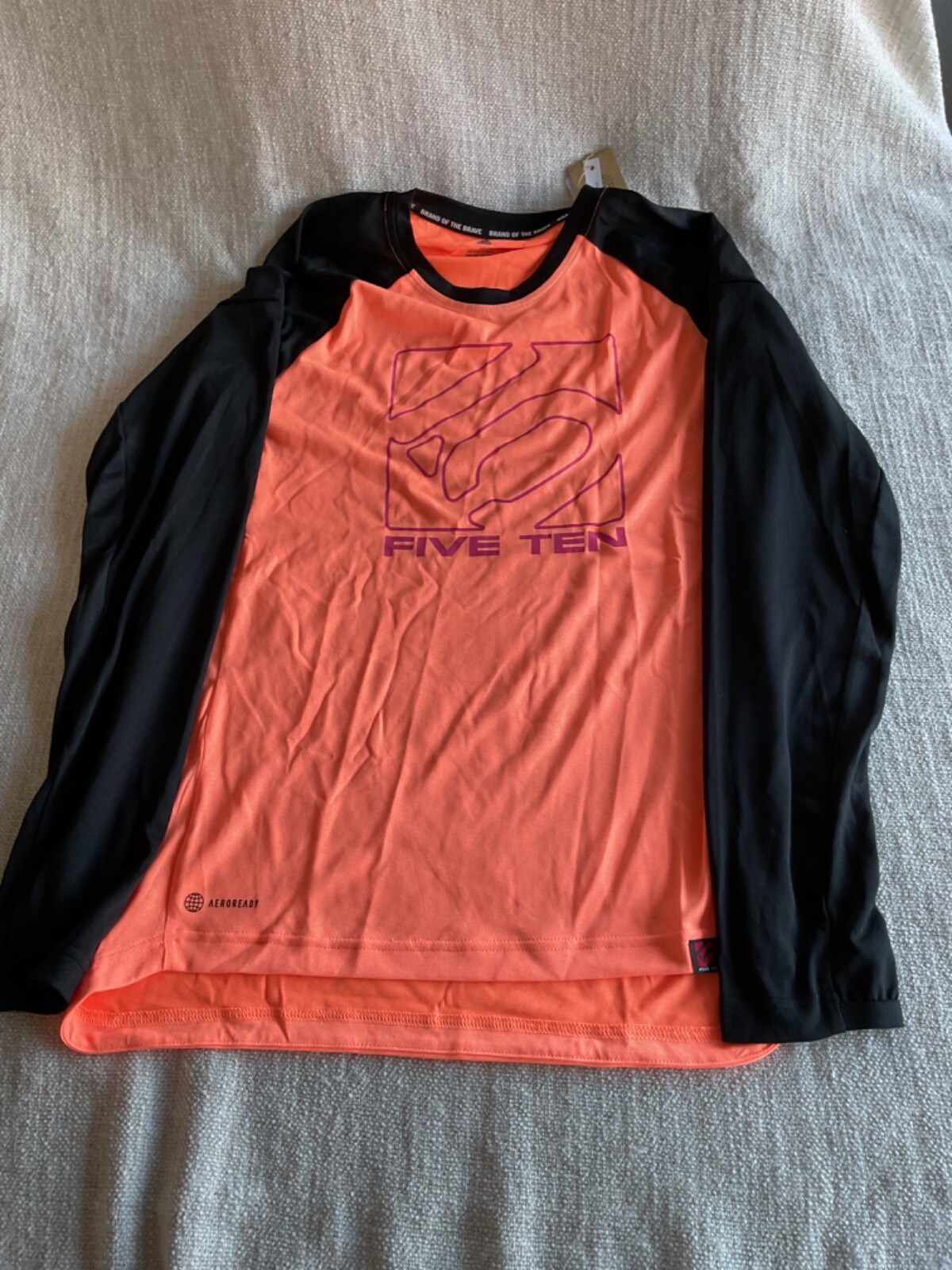 ADIDAS FIVE TEN LONG SLEEVE JERSE XS Beam orange RRP £55 EN54 image 4