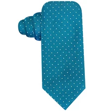 RYAN SEACREST DISTINCTION Blue Fairfax Pindot Polka Dot Silk Slim Tie