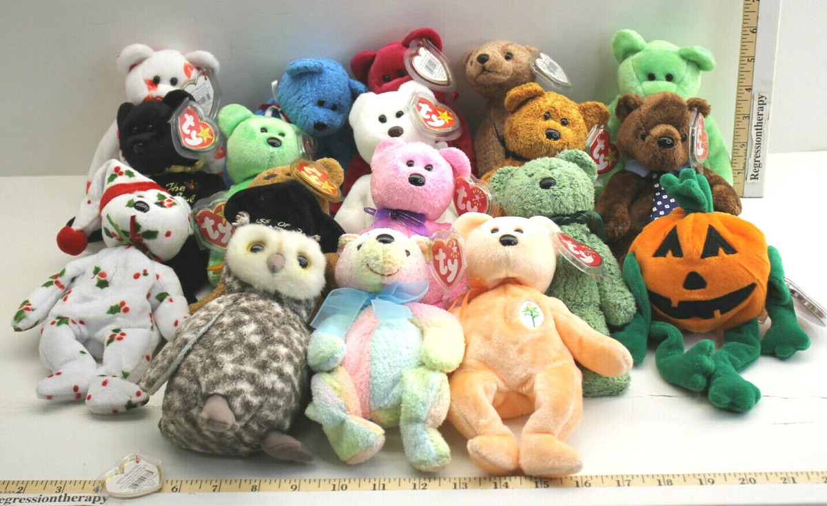 18pc 8th Generation Vintage TY Beanie Babies Baby Bears Most With