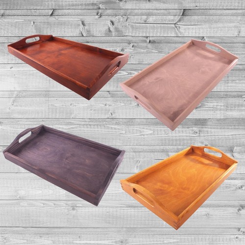 Wooden Serving Trays Breakfast Tea Coffee Table Bed Platter | Small to Large - Picture 2 of 36
