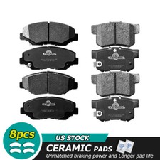 Front & Rear Disc Ceramic Brake Pads  for 2012-2015 Honda Civic,13-15 Acura ILX