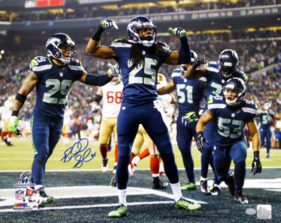 RICHARD SHERMAN AUTOGRAPHED 16X20 PHOTO SEATTLE SEAHAWKS RS HOLO