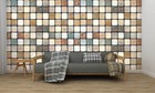 3D Tile Pattern G8473 Wallpaper Wall Murals Removable Self-adhesive Honey
