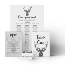 Vintage Stag Wedding Seating Plan Table Chart Menus Place Cards Canvas