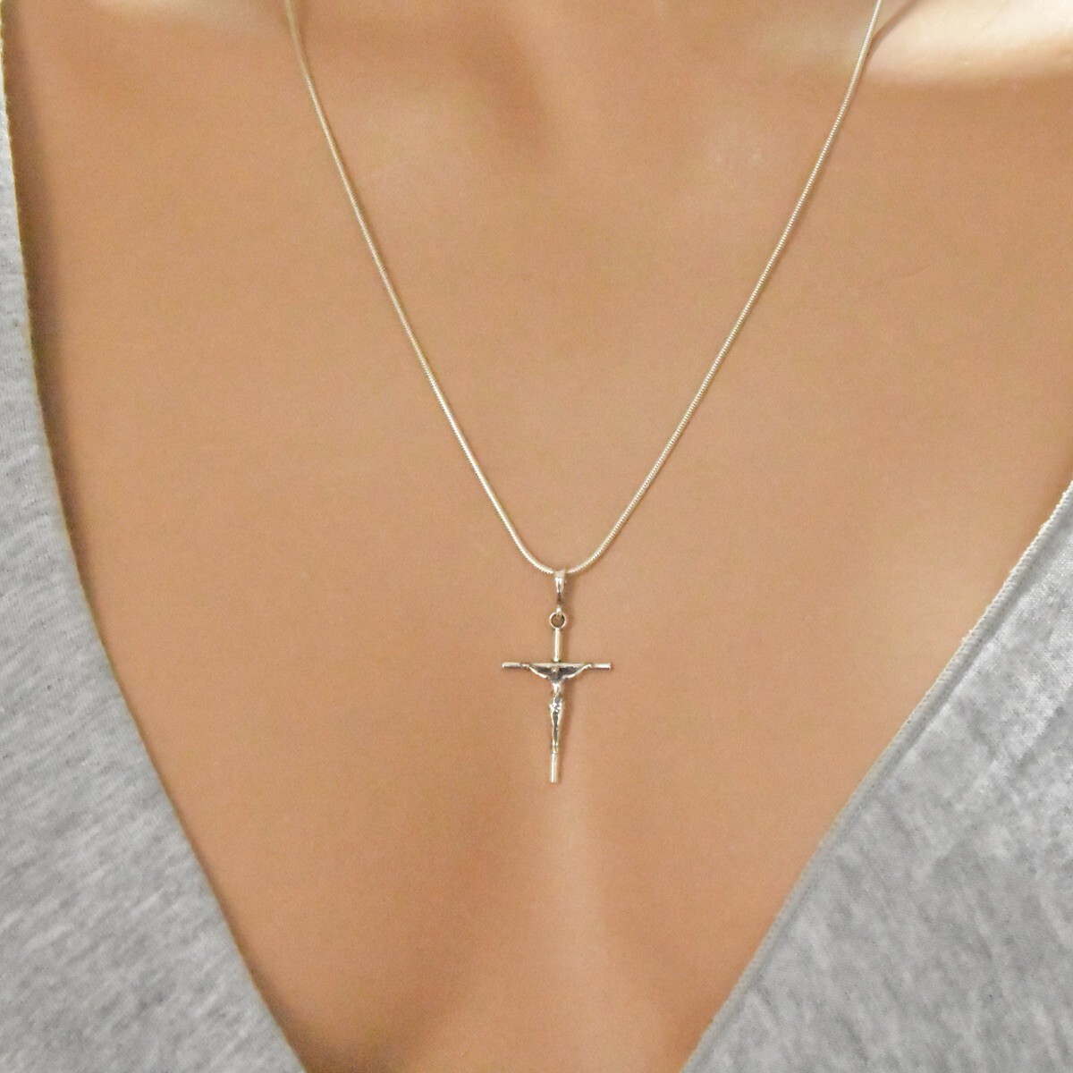 Sterling Silver 925 Cross Pendant Crucifix Jesus Christ Religious ...