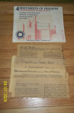 4 Documents of Freedom, Authentic Reproductions on Antiqued Parchment 