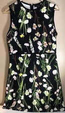 VICTORIA BECKAHM for Target Black Floral Sleeveless DRESS Spring Summer Flowers