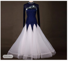 XXL-Ballroom Dance Dresses Women's Training Nylon / Organza / Tulle Crystals / L