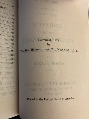 1933 "Gottesdienst zum Fest der Wochen" Hardcover Buch! Simon Glazer, überarbeitet - Bild 6 von 7