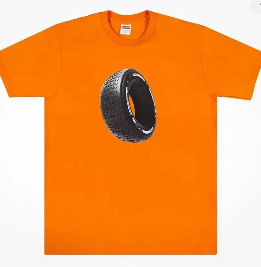 Tee shirt homme Supreme Tire Medium M orange FW20 flambant neuf   T shirt Deadstock